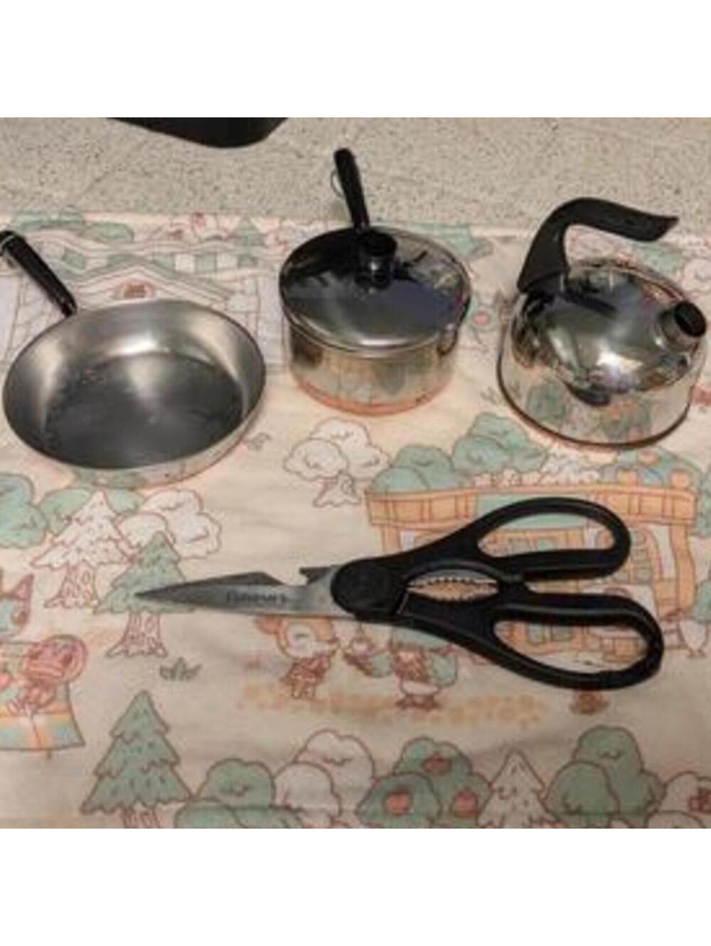 Adorable Revere Ware USA‎ Copper Bottom Mini Toy Play Cookware Set Very Rare